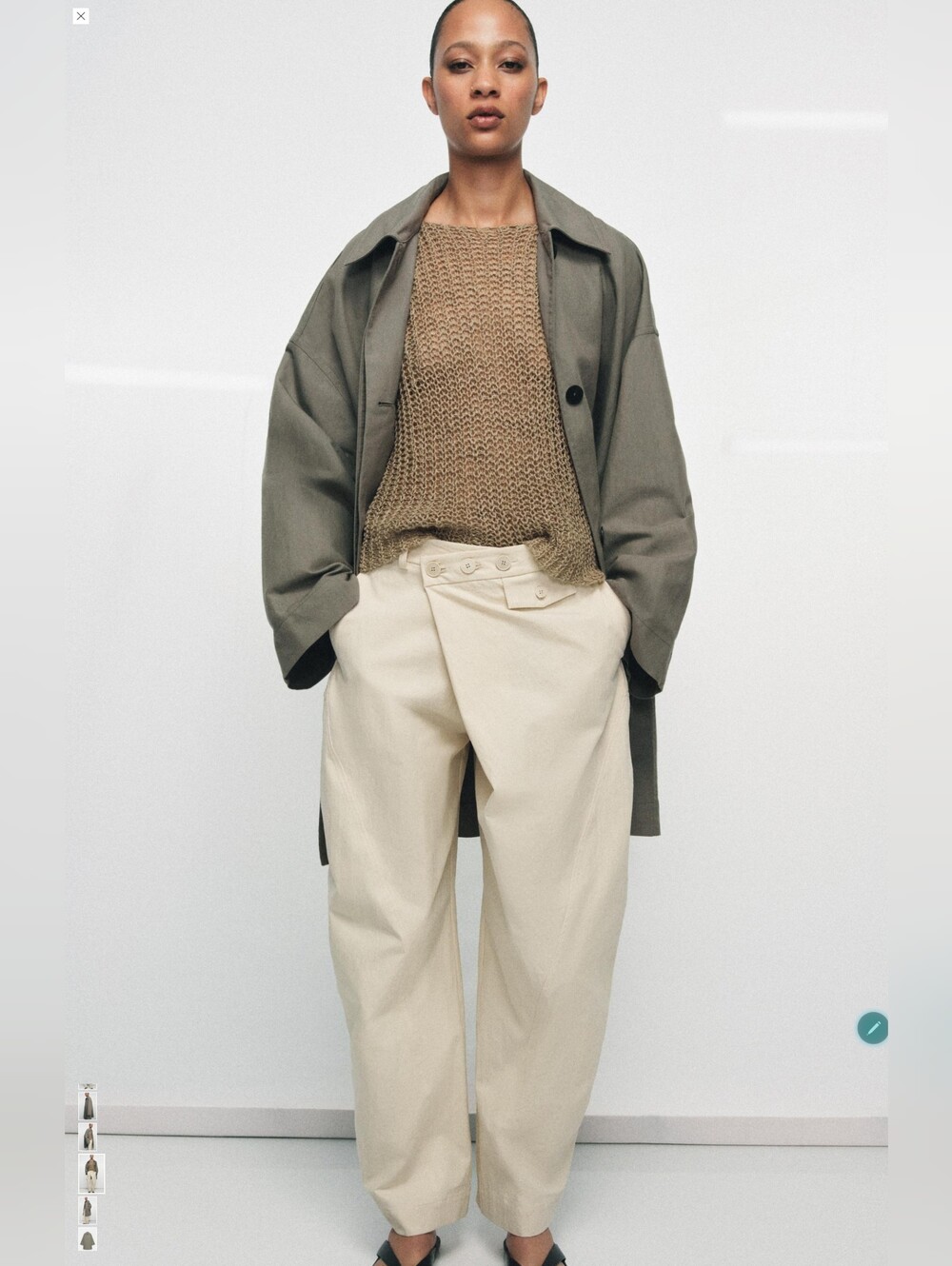 ZARA ZW COLLECTION OVERSIZE TRENCH SIZE M - Picture 9 of 15
